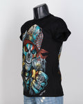 3D Grunge Money and Guns Dead Metal Tattoo Skull Glow in the Dark T-Shirt