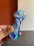 Mixed Bluish Transparent Glass Smoking Pipe