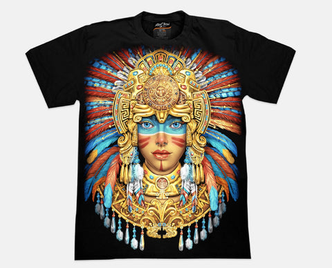 3D Tribal Red Indian Glow in the Dark UV Reactive T-shirt
