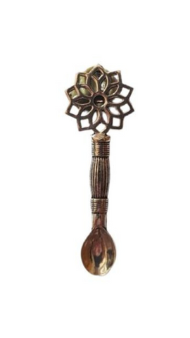 Antique Flower Brass Spoon