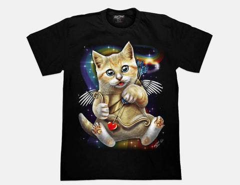 Cupid Cat Glow in the Dark UV Reactive T-shirt