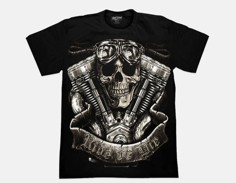 Machine Gun Skull Glow in the Dark UV Reactive T-shirt