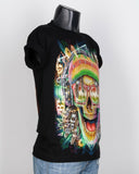 4D Reggae Skull Glow in the Dark UV Reactive T-shirt