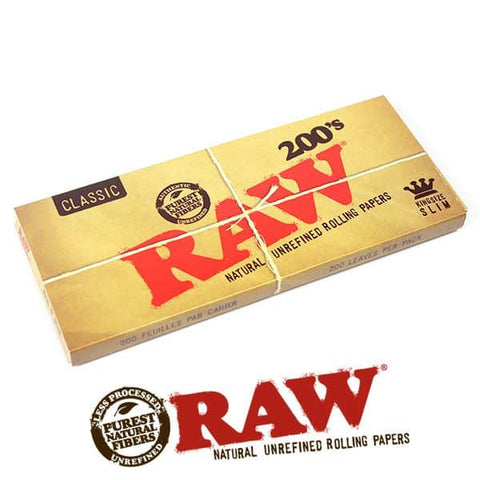 Raw Classic King Size Slim Papers - 200 Leaves