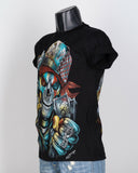 3D Grunge Money and Guns Dead Metal Tattoo Skull Glow in the Dark T-Shirt