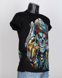 3D Grunge Money and Guns Dead Metal Tattoo Skull Glow in the Dark T-Shirt