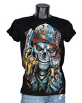 3D Grunge Money and Guns Dead Metal Tattoo Skull Glow in the Dark T-Shirt