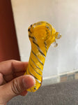 Yellow Transparent Glass Smoking Pipe