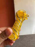 Yellow Transparent Glass Smoking Pipe