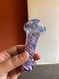 3 colored transparent glass smoking pipe