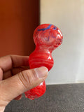 Reddish Transparent Glass Smoking Pipe