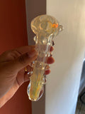 Orange Transparent Glass Smoking Pipe