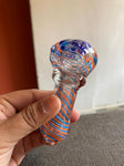 Bluish Orange Transparent Glass Smoking Pipe