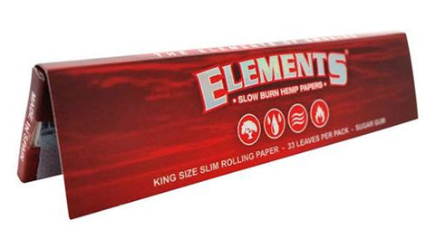 ELEMENTS Red Hemp King Size Slim Rolling Papers