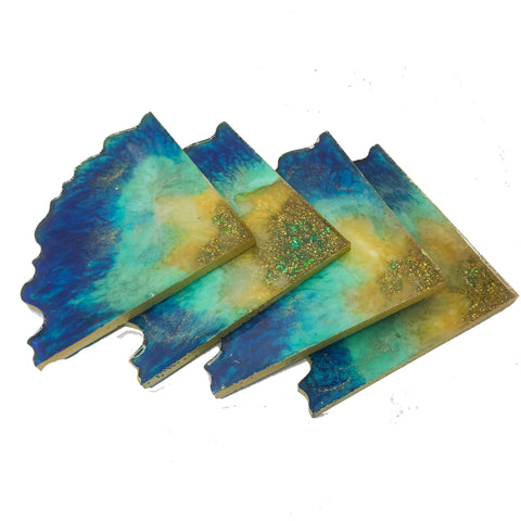 Ocean Blue Resin Coasters