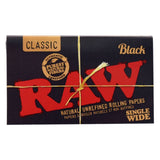 Raw Black Single Wide 1 1/4 Size Rolling Papers - 100 Leaves