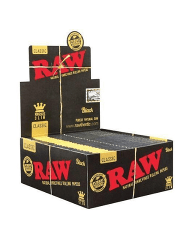 RAW Black King Size Slim Rolling Papers - Box of 50