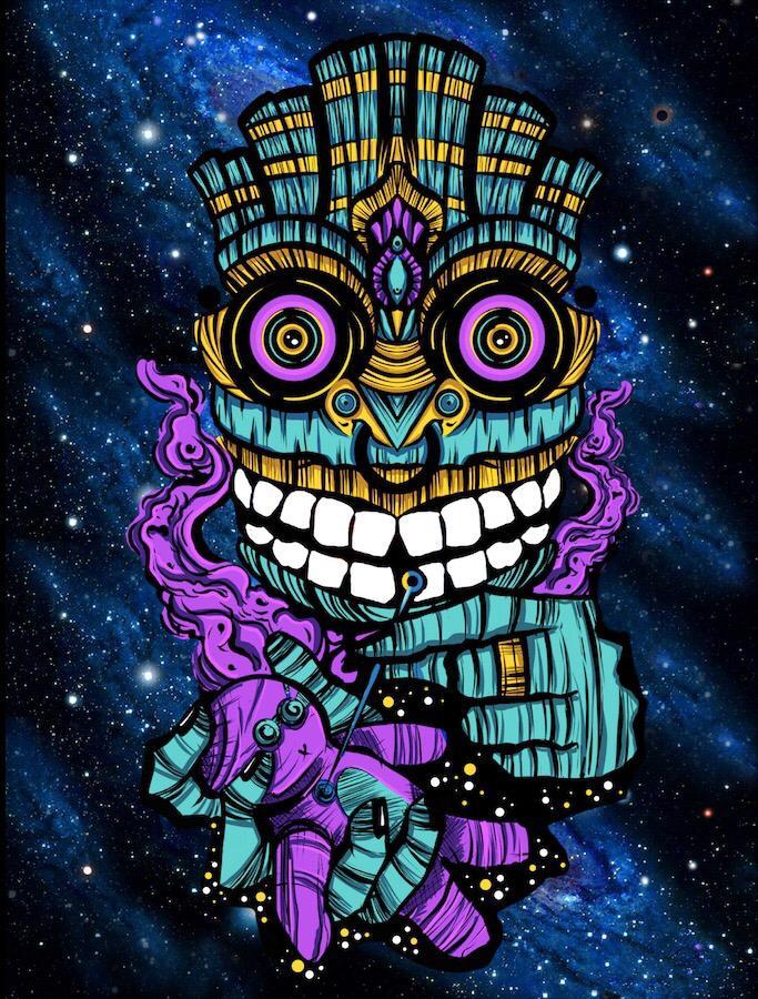 Stoner Psychedelic Wall Posters Tiki Voodoo Wall Hanging