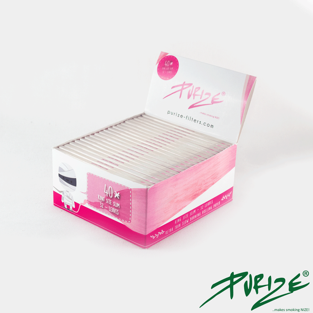 Feuilles King Size Slim rose - Purize