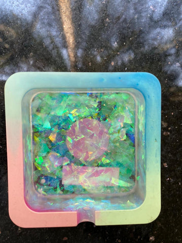 Rainbow Glow in the Dark Resin Ashtray