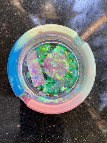 Rainbow Glow in the Dark Resin Ashtray