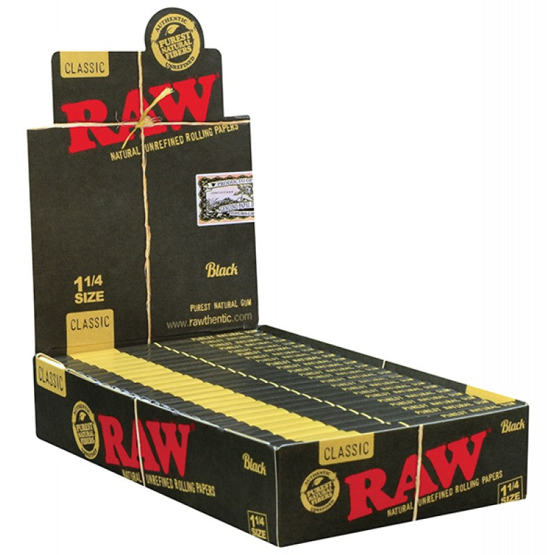 Raw Black King Size Orgánico papel de fumar (110x40mm), RAW