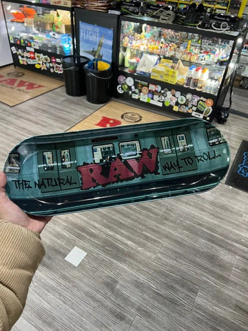 Raw Metal Skate Deck Rolling Tray - Graffiti