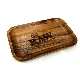 Raw Wooden Rolling Tray - Small