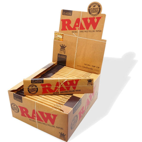 RAW Classic King Size Slim Rolling Papers - Box of 50