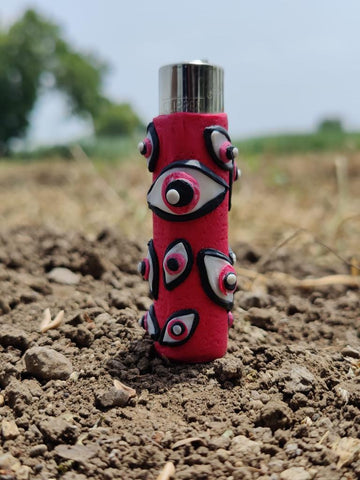 Red Eyes Glow in the Dark Clipper Clay Lighter