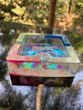 Square Rainbow Glow in the Dark Resin Ashtray