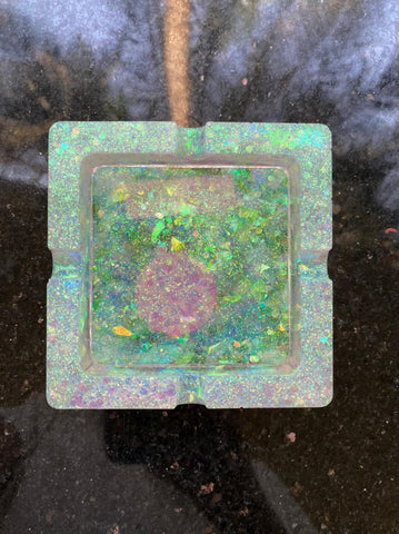 Square Sparkle Resin Ashtray