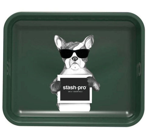 Stash-Pro Green Metal Rolling Tray - Large